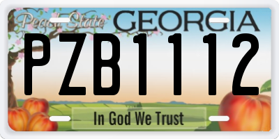 GA license plate PZB1112