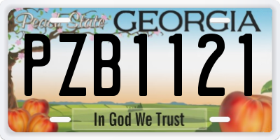 GA license plate PZB1121