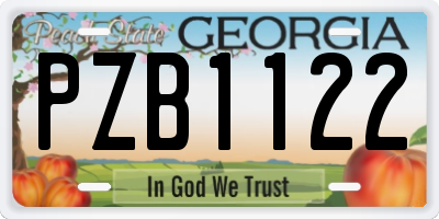 GA license plate PZB1122