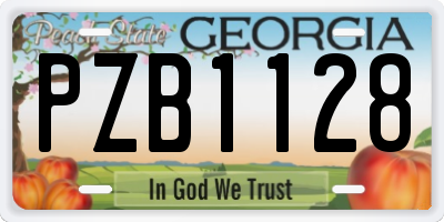 GA license plate PZB1128