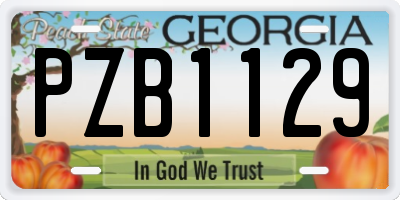 GA license plate PZB1129