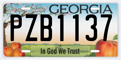 GA license plate PZB1137