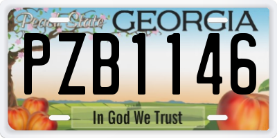 GA license plate PZB1146