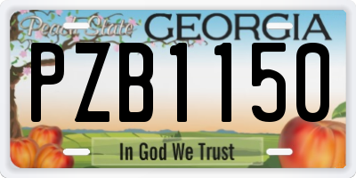 GA license plate PZB1150