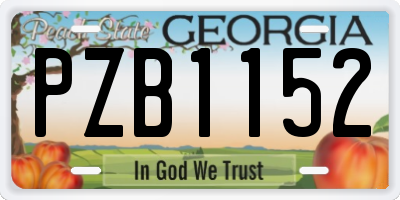 GA license plate PZB1152