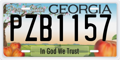 GA license plate PZB1157