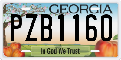 GA license plate PZB1160