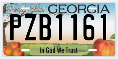 GA license plate PZB1161