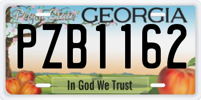 GA license plate PZB1162