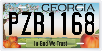 GA license plate PZB1168