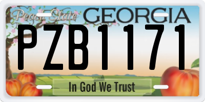 GA license plate PZB1171