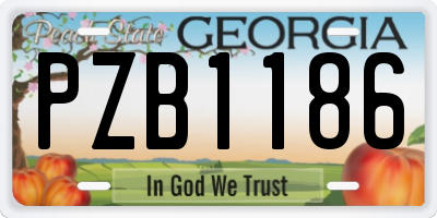 GA license plate PZB1186
