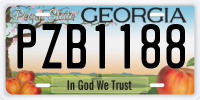 GA license plate PZB1188