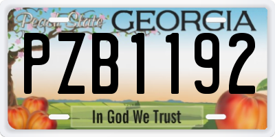 GA license plate PZB1192