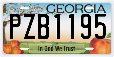 GA license plate PZB1195