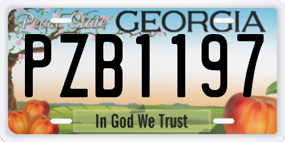 GA license plate PZB1197