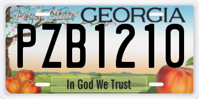 GA license plate PZB1210