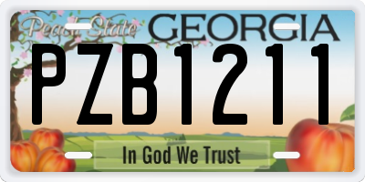 GA license plate PZB1211