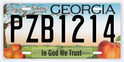 GA license plate PZB1214