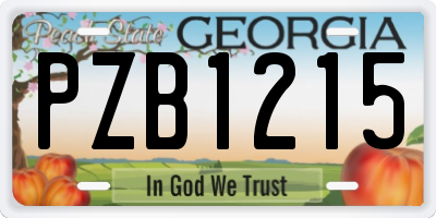 GA license plate PZB1215