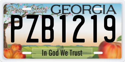GA license plate PZB1219