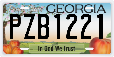 GA license plate PZB1221
