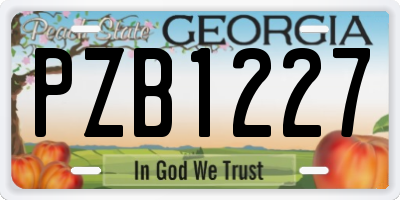 GA license plate PZB1227