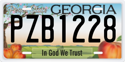 GA license plate PZB1228