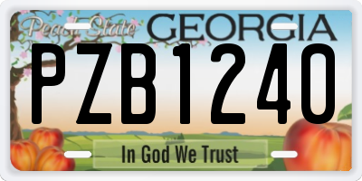 GA license plate PZB1240