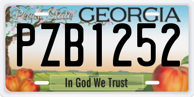 GA license plate PZB1252
