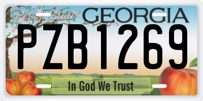 GA license plate PZB1269