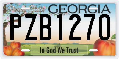GA license plate PZB1270