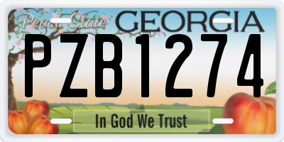 GA license plate PZB1274