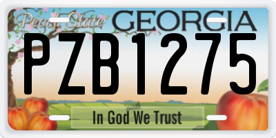 GA license plate PZB1275