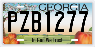 GA license plate PZB1277