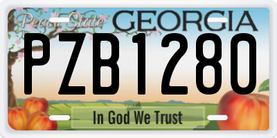 GA license plate PZB1280