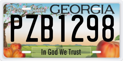 GA license plate PZB1298