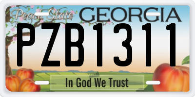 GA license plate PZB1311