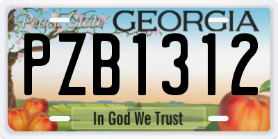 GA license plate PZB1312