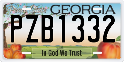 GA license plate PZB1332
