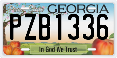 GA license plate PZB1336