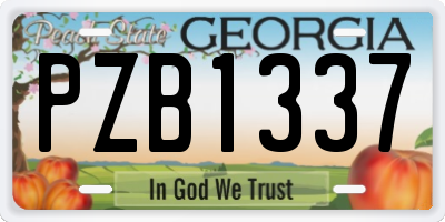 GA license plate PZB1337