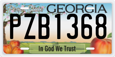 GA license plate PZB1368