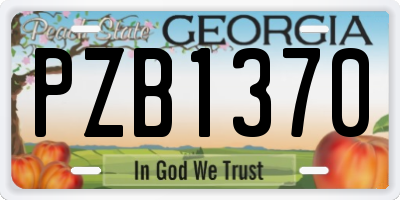 GA license plate PZB1370