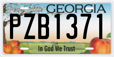 GA license plate PZB1371