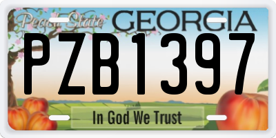 GA license plate PZB1397