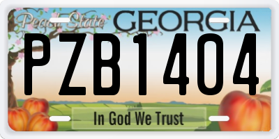 GA license plate PZB1404