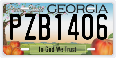 GA license plate PZB1406