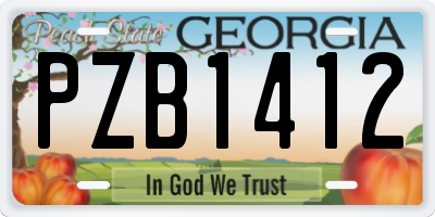 GA license plate PZB1412
