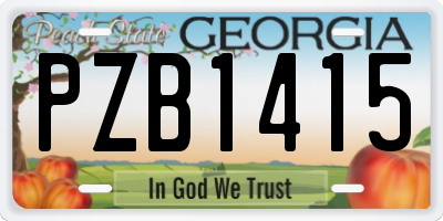 GA license plate PZB1415